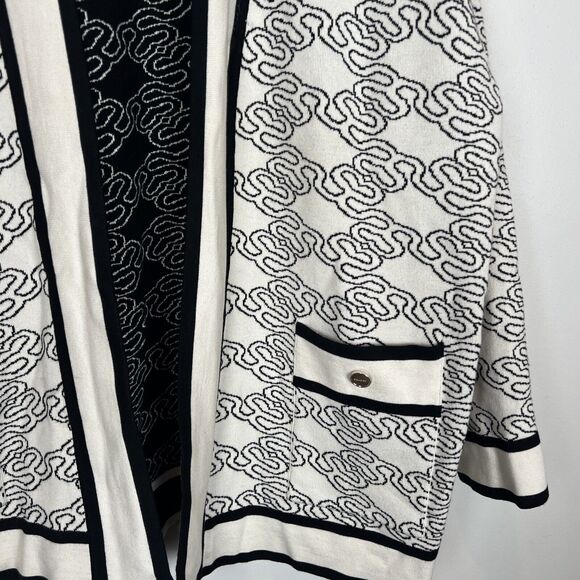 Sandro Sandro Enea Oversized Jacquard Knit Reversible Cardigan Sweater Black - Picture 11 of 16